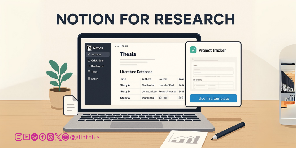 Dashboard screenshot of Notion for researchers workspace